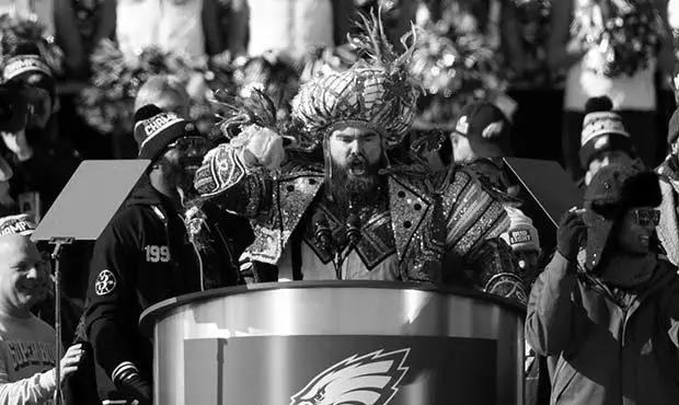 Jason Kelce at the Super Bowl Parade photo 2